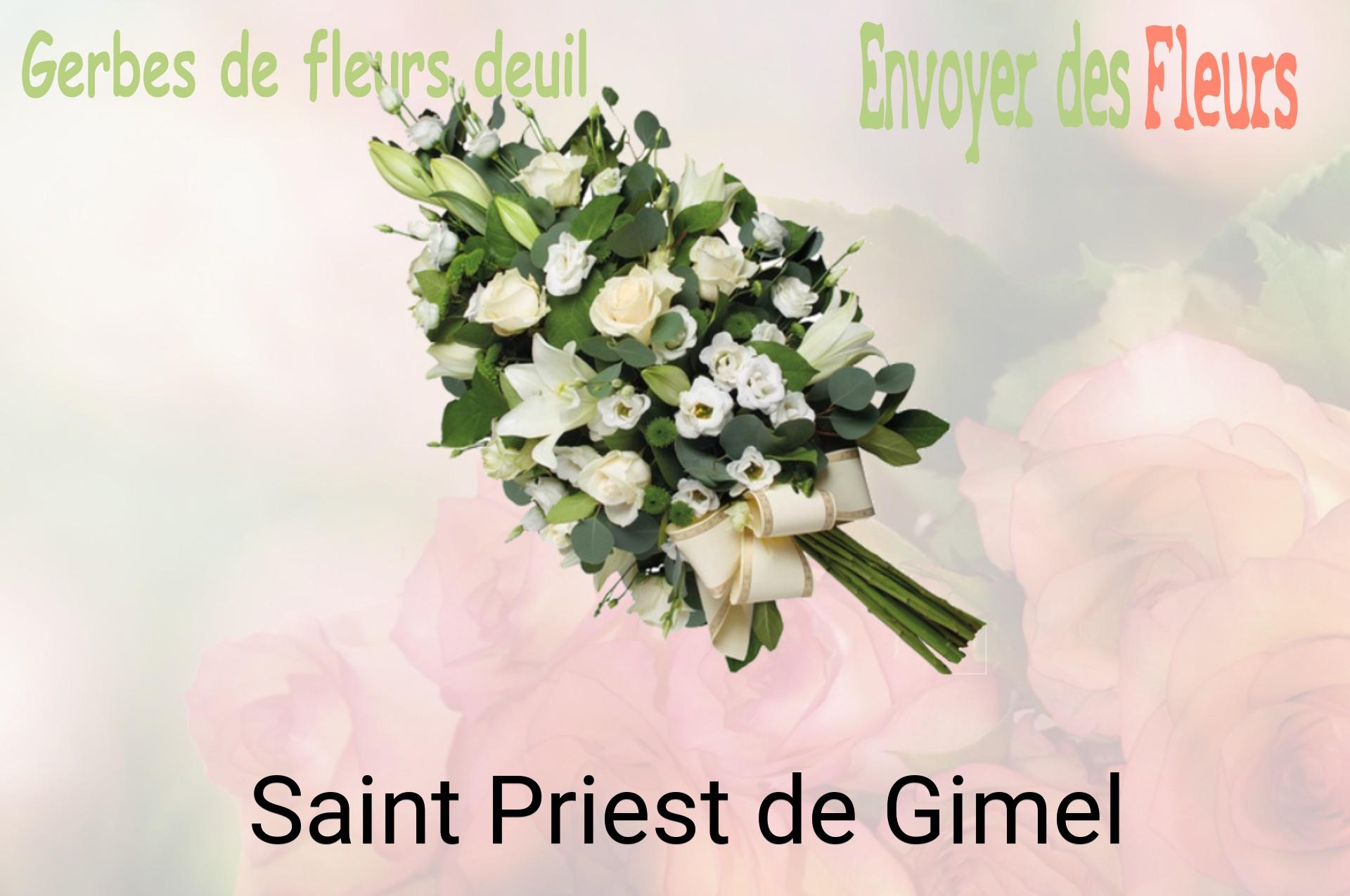 Gerbe de fleurs de deuil livrée à Saint-Priest-de-Gimel